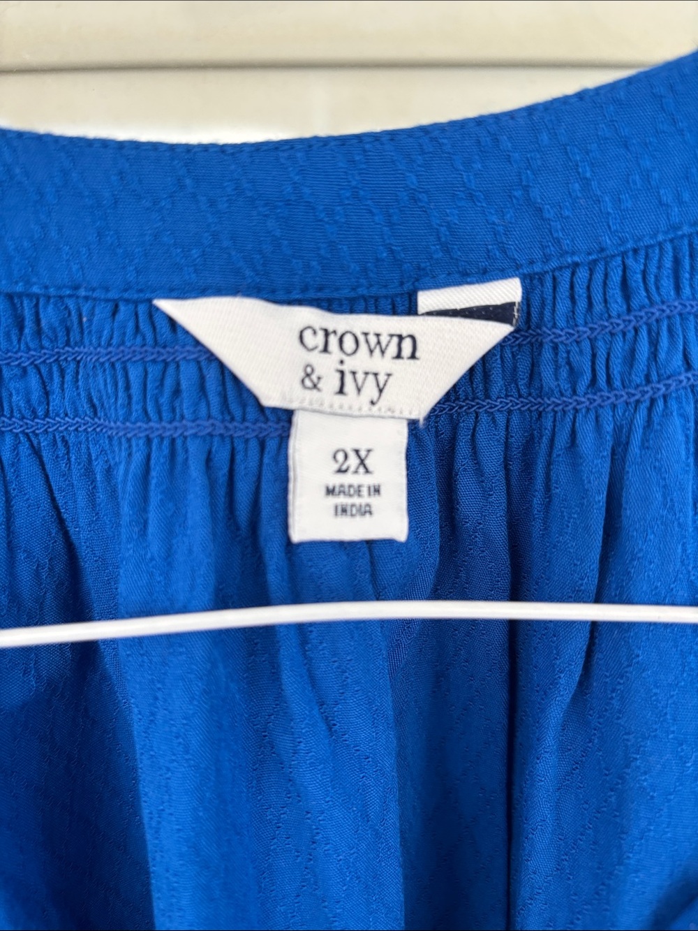 crown & ivy cobalt Blue Peasant Top - Picture 2 of 5